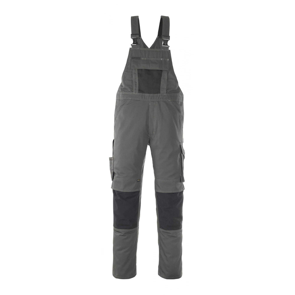 Dark Anthracite-Black - Front - Mascot Mens Unique Leipzig Knee Pad Pockets Work Bib And Brace Overall