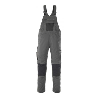 Dark Anthracite-Black - Front - Mascot Mens Unique Leipzig Knee Pad Pockets Work Bib And Brace Overall
