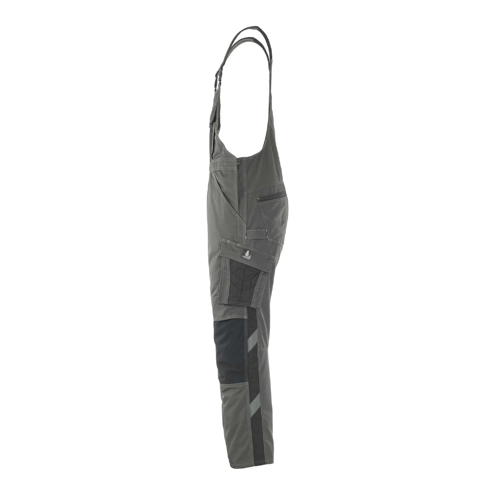 Dark Anthracite-Black - Side - Mascot Mens Unique Leipzig Knee Pad Pockets Work Bib And Brace Overall