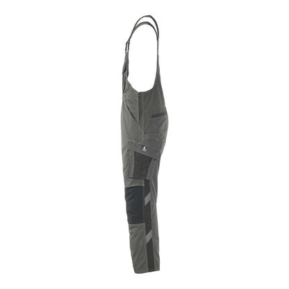 Dark Anthracite-Black - Side - Mascot Mens Unique Leipzig Knee Pad Pockets Work Bib And Brace Overall