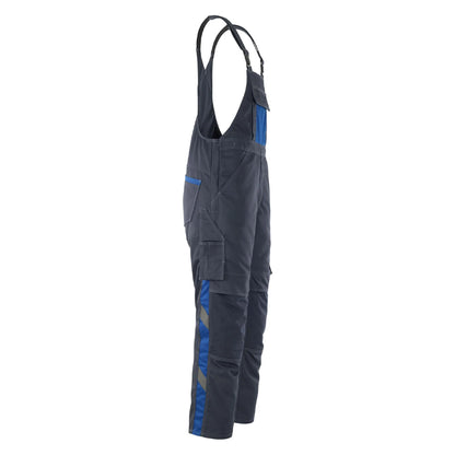 Dark Navy-Royal Blue - Back - Mascot Mens Unique Leipzig Knee Pad Pockets Work Bib And Brace Overall