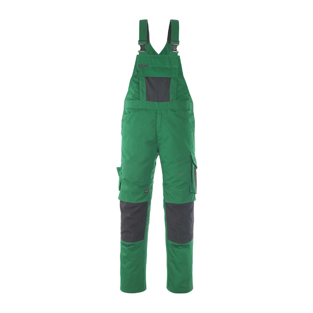 Green-Black - Front - Mascot Mens Unique Leipzig Knee Pad Pockets Work Bib And Brace Overall