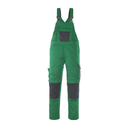 Green-Black - Front - Mascot Mens Unique Leipzig Knee Pad Pockets Work Bib And Brace Overall