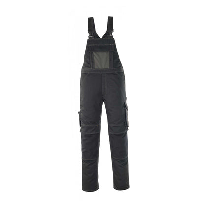 Black-Dark Anthracite - Front - Mascot Mens Unique Leipzig Knee Pad Pockets Work Bib And Brace Overall