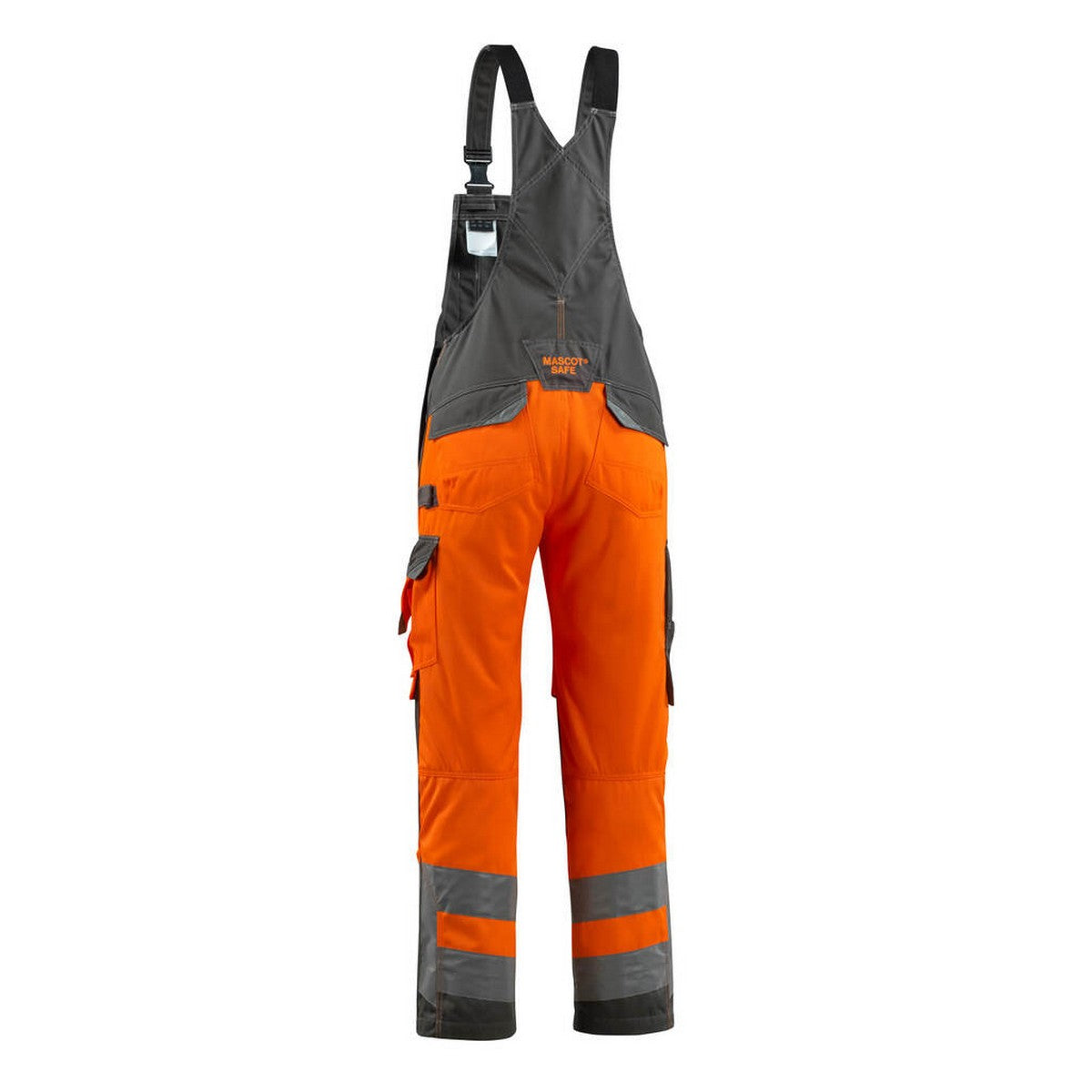 Orange-Dark Anthracite - Back - Mascot Mens Newcastle Safe Supreme Hi-Vis Bib And Brace Overall