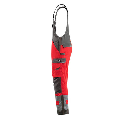 Red-Dark Anthracite - Side - Mascot Mens Newcastle Safe Supreme Hi-Vis Bib And Brace Overall