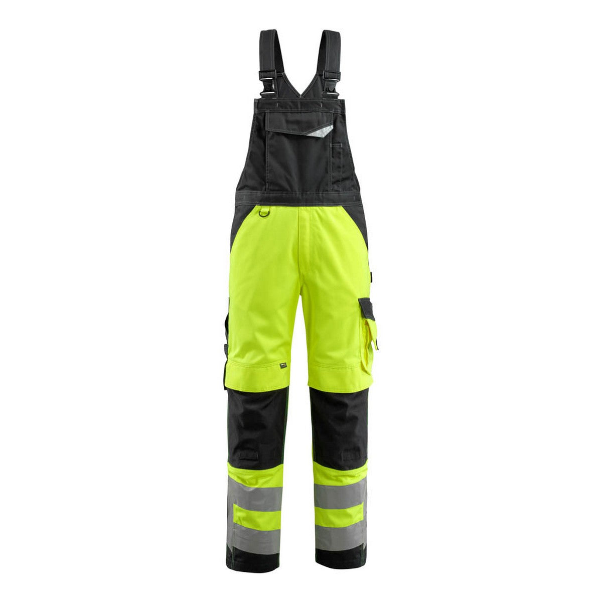 Yellow-Black - Front - Mascot Mens Newcastle Safe Supreme Hi-Vis Bib And Brace Overall