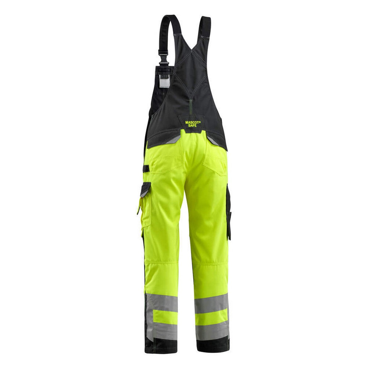 Yellow-Black - Back - Mascot Mens Newcastle Safe Supreme Hi-Vis Bib And Brace Overall