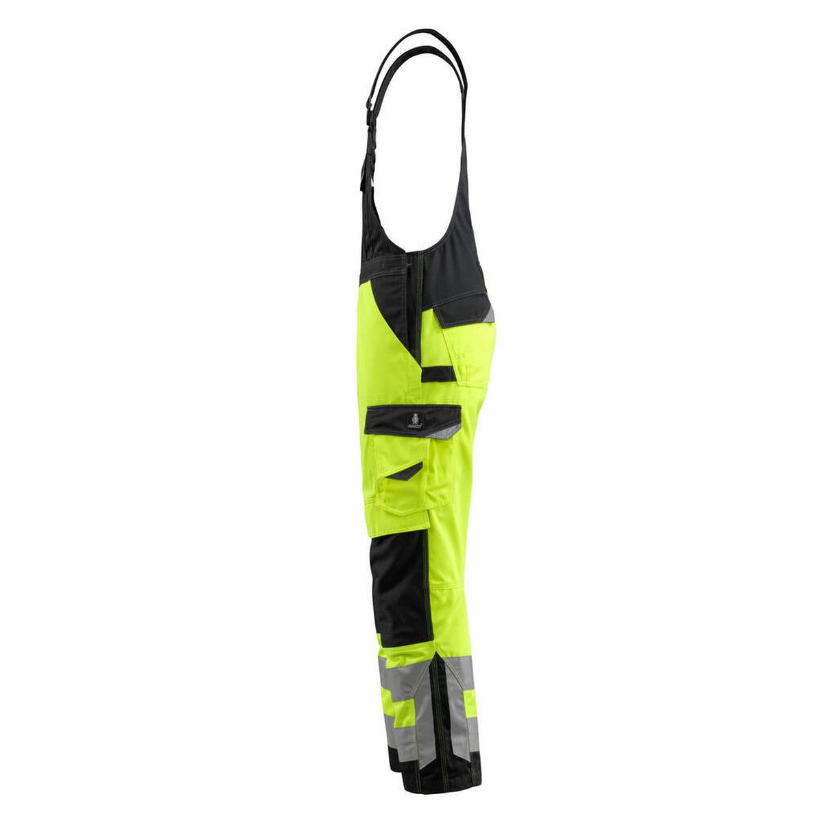 Yellow-Black - Side - Mascot Mens Newcastle Safe Supreme Hi-Vis Bib And Brace Overall