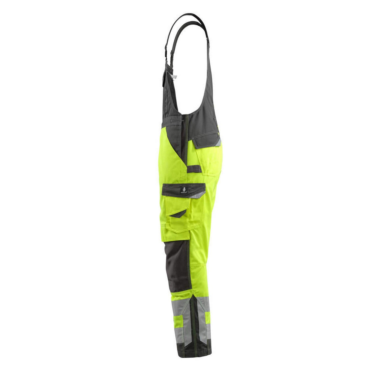 Yellow-Dark Anthracite - Side - Mascot Mens Newcastle Safe Supreme Hi-Vis Bib And Brace Overall