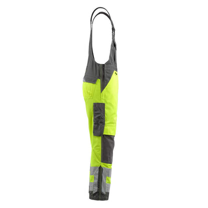 Yellow-Dark Anthracite - Lifestyle - Mascot Mens Newcastle Safe Supreme Hi-Vis Bib And Brace Overall