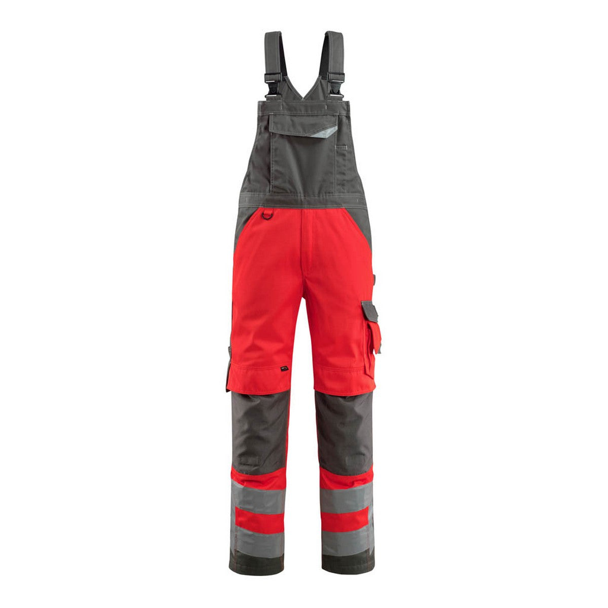 Red-Dark Anthracite - Front - Mascot Mens Newcastle Safe Supreme Hi-Vis Bib And Brace Overall
