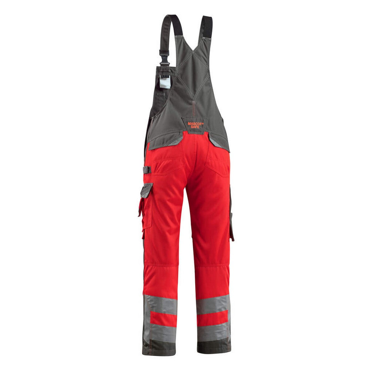 Red-Dark Anthracite - Back - Mascot Mens Newcastle Safe Supreme Hi-Vis Bib And Brace Overall