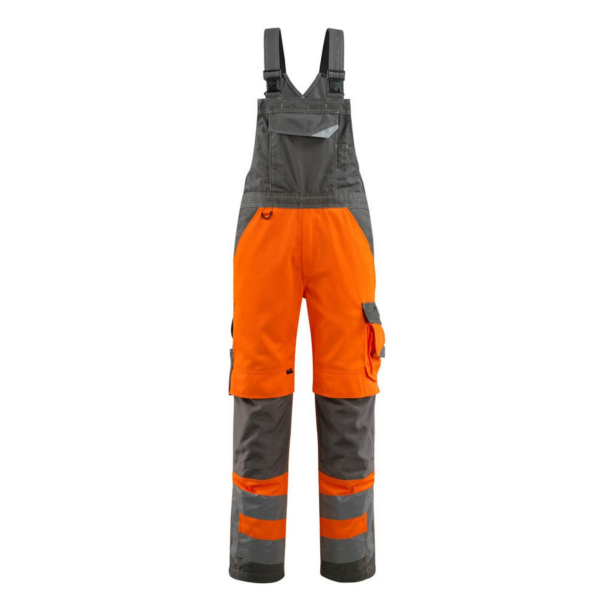 Orange-Dark Anthracite - Front - Mascot Mens Newcastle Safe Supreme Hi-Vis Bib And Brace Overall