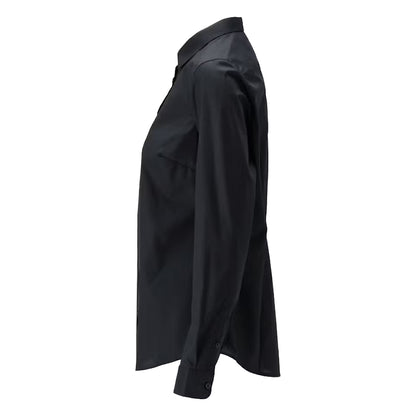 Deep Black - Side - Mascot Womens-Ladies Frontline Poplin Shirt