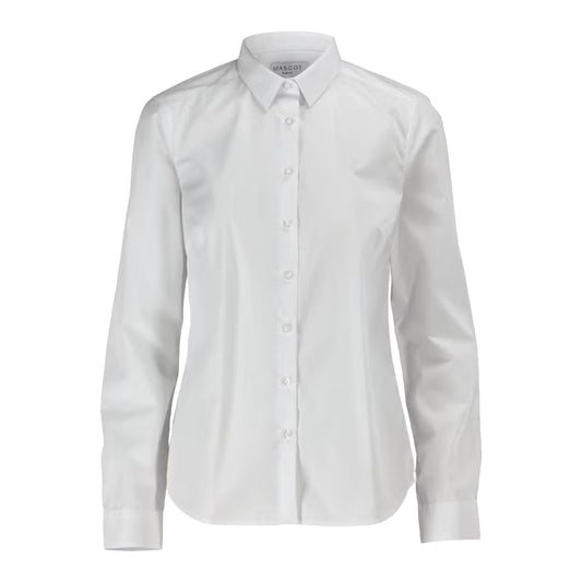 White - Front - Mascot Womens-Ladies Frontline Poplin Shirt