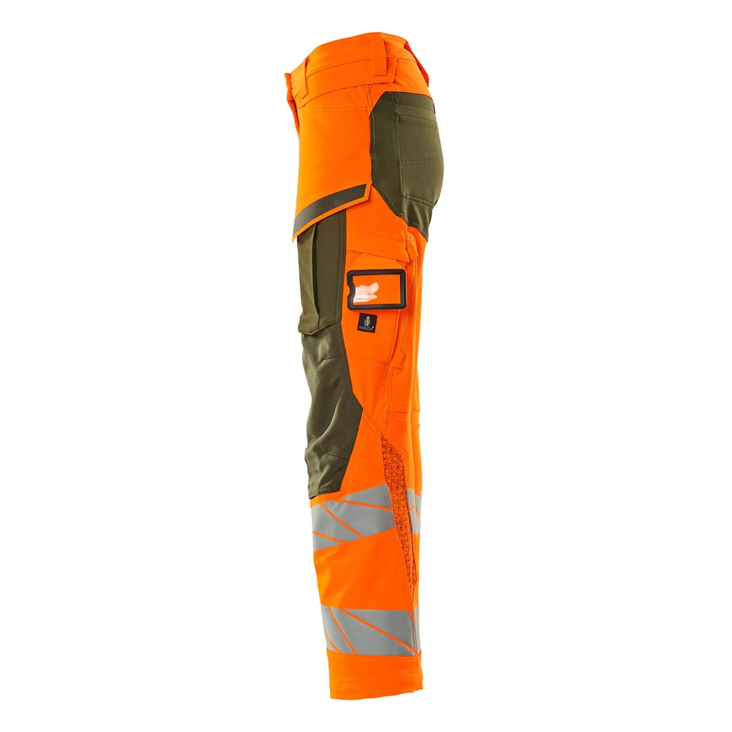 Orange-Moss Green - Side - Mascot Womens-Ladies Accelerate Safe Hi-Vis Work Trousers