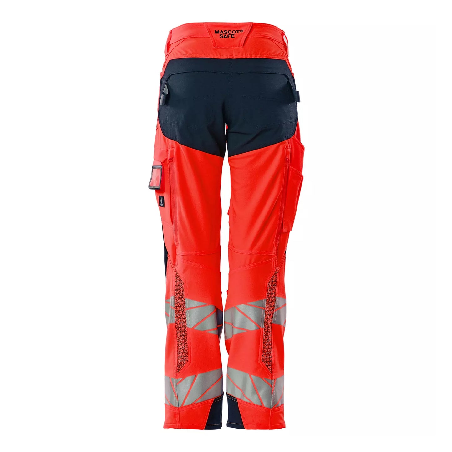 Red-Dark Navy - Back - Mascot Womens-Ladies Accelerate Safe Hi-Vis Work Trousers