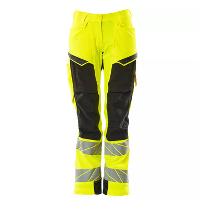 Yellow-Black - Front - Mascot Womens-Ladies Accelerate Safe Hi-Vis Work Trousers