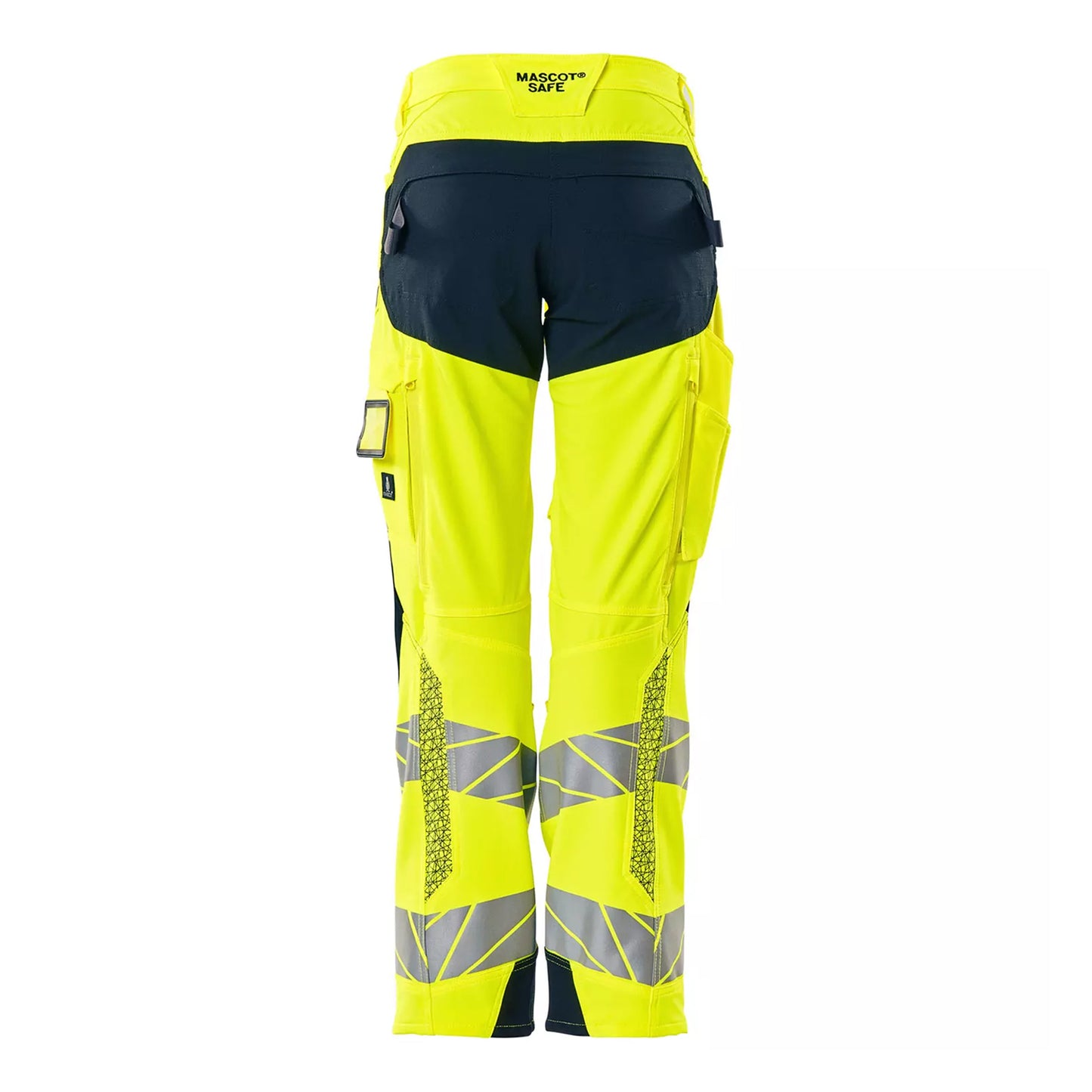Yellow-Dark Navy - Back - Mascot Womens-Ladies Accelerate Safe Hi-Vis Work Trousers