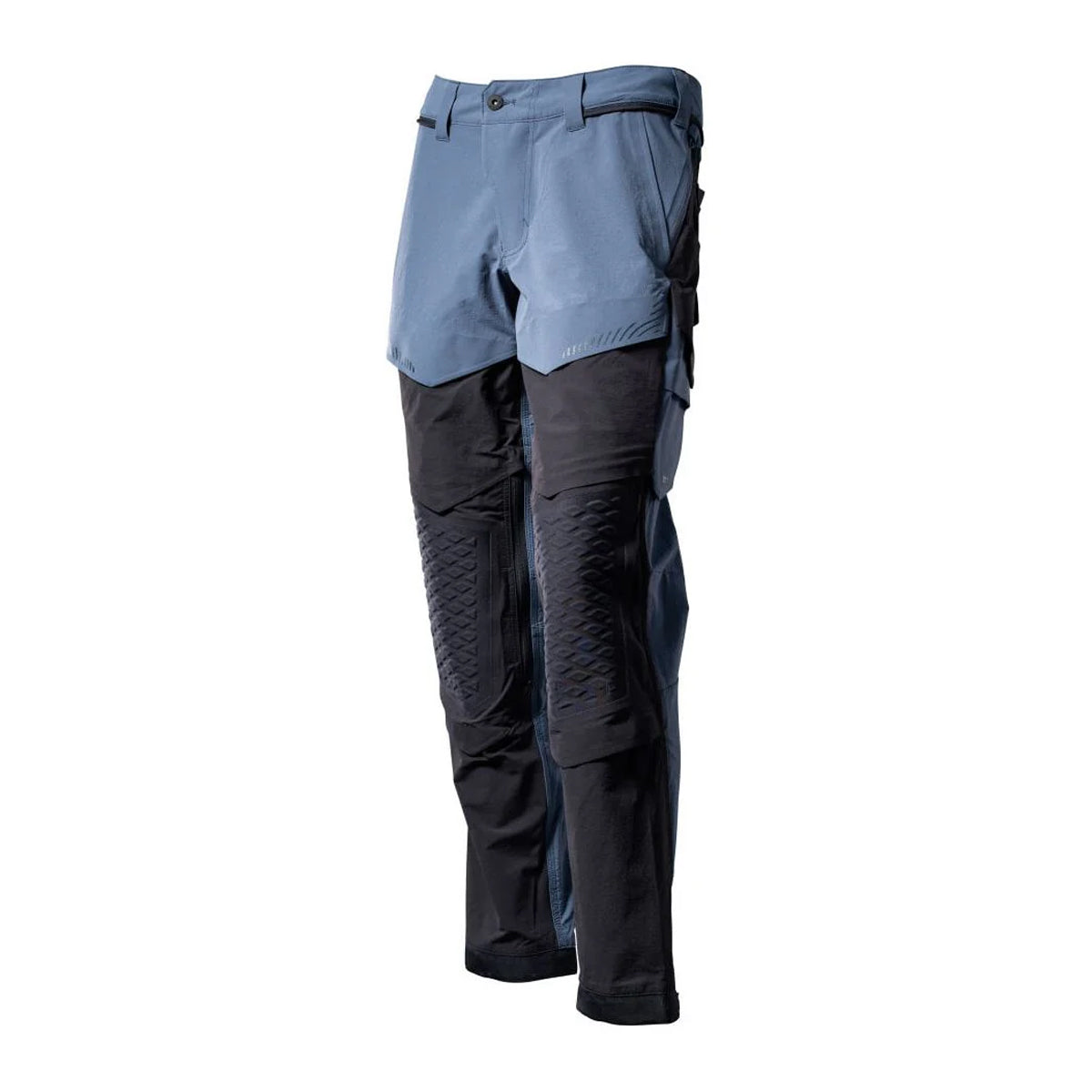 Stone Blue-Dark Navy - Front - Mascot Mens Customised Knee Pad Pockets Work Trousers