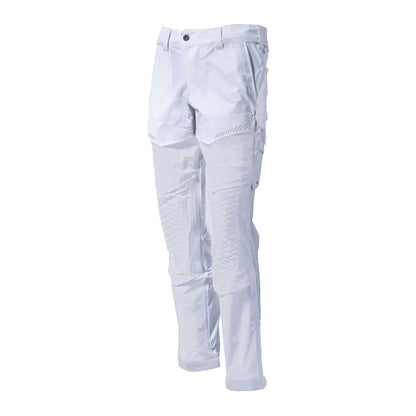 White - Front - Mascot Mens Customised Knee Pad Pockets Work Trousers