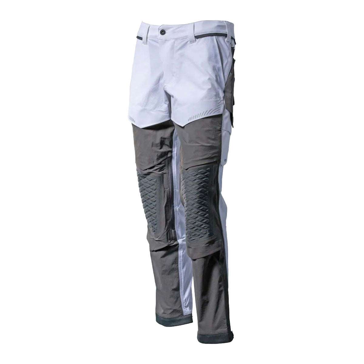 White-Stone Grey - Front - Mascot Mens Customised Knee Pad Pockets Work Trousers