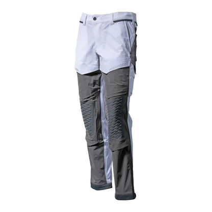White-Stone Grey - Front - Mascot Mens Customised Knee Pad Pockets Work Trousers