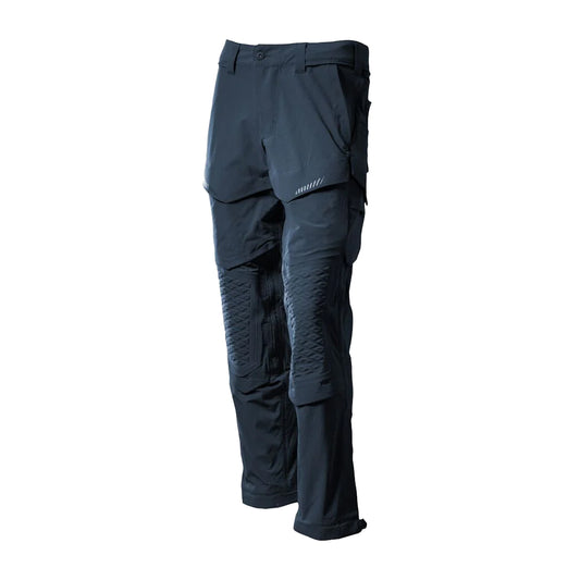 Dark Navy - Front - Mascot Mens Customised Knee Pad Pockets Work Trousers