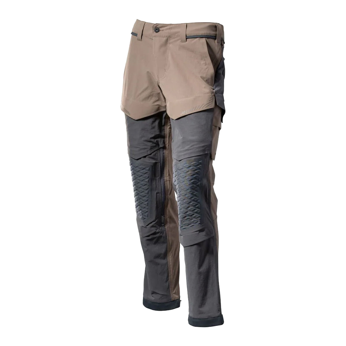 Dark Sand-Stone Grey - Front - Mascot Mens Customised Knee Pad Pockets Work Trousers