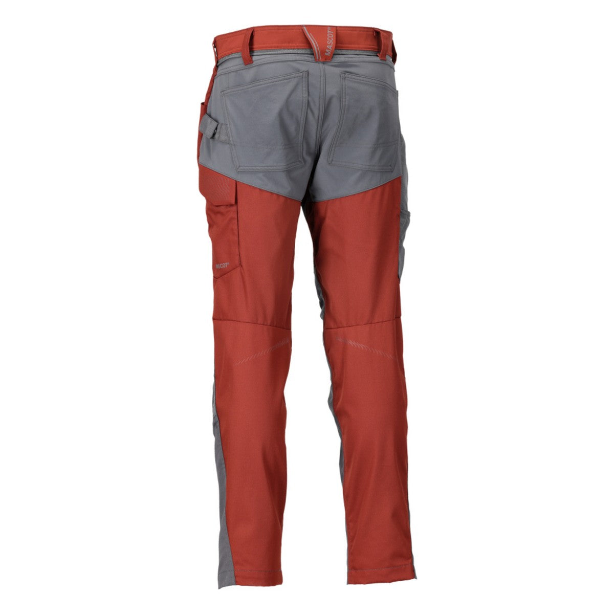 Autumn Red-Stone Grey - Back - Mascot Mens Customised Knee Pad Pockets Work Trousers