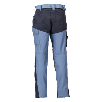 Stone Blue-Dark Navy - Back - Mascot Mens Customised Knee Pad Pockets Work Trousers