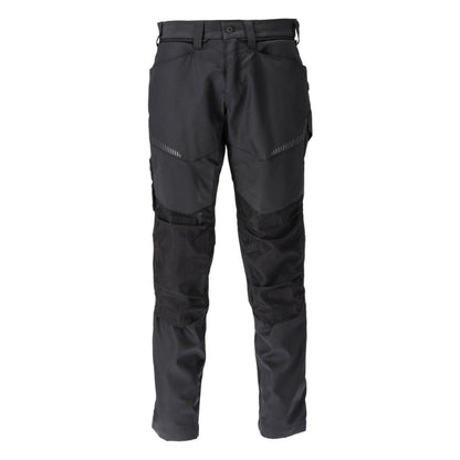 Black - Front - Mascot Mens Customised Knee Pad Pockets Work Trousers