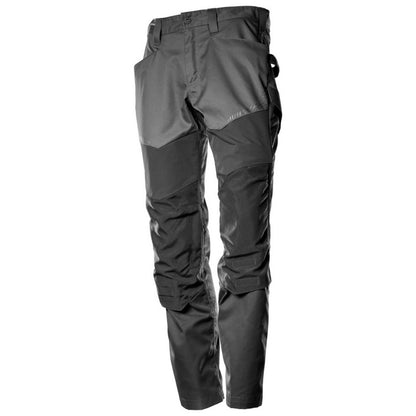 Stone Grey-Black - Front - Mascot Mens Customised Knee Pad Pockets Work Trousers