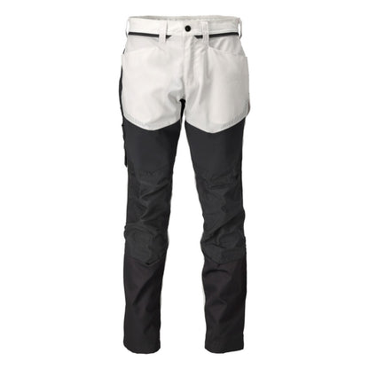 White-Stone Grey - Front - Mascot Mens Customised Knee Pad Pockets Work Trousers