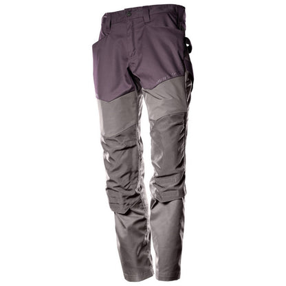 Bordeaux-Stone Grey - Front - Mascot Mens Customised Knee Pad Pockets Work Trousers
