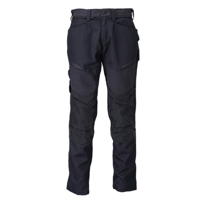 Dark Navy - Front - Mascot Mens Customised Knee Pad Pockets Work Trousers