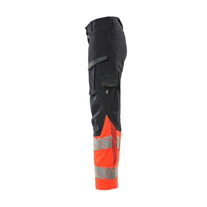 Dark Navy-Red - Lifestyle - Mascot Womens-Ladies Accelerate Safe Hi-Vis Work Trousers