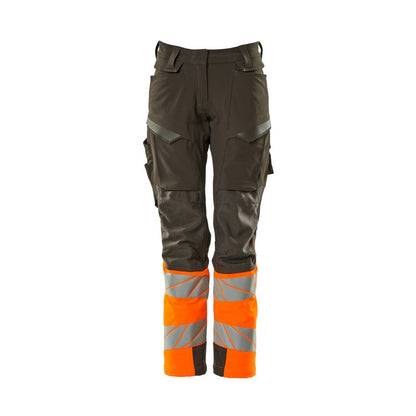 Dark Anthracite-Orange - Front - Mascot Womens-Ladies Accelerate Safe Hi-Vis Work Trousers