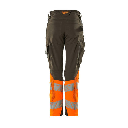Dark Anthracite-Orange - Back - Mascot Womens-Ladies Accelerate Safe Hi-Vis Work Trousers