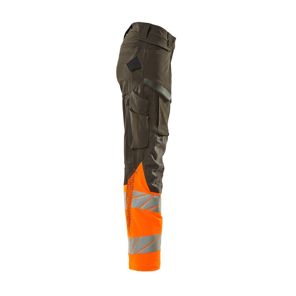 Dark Anthracite-Orange - Side - Mascot Womens-Ladies Accelerate Safe Hi-Vis Work Trousers