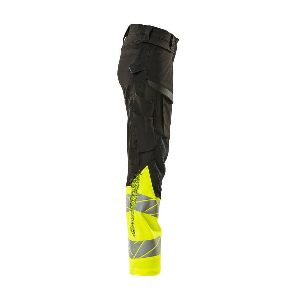 Black-Yellow - Side - Mascot Womens-Ladies Accelerate Safe Hi-Vis Work Trousers