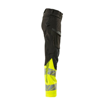 Black-Yellow - Side - Mascot Womens-Ladies Accelerate Safe Hi-Vis Work Trousers