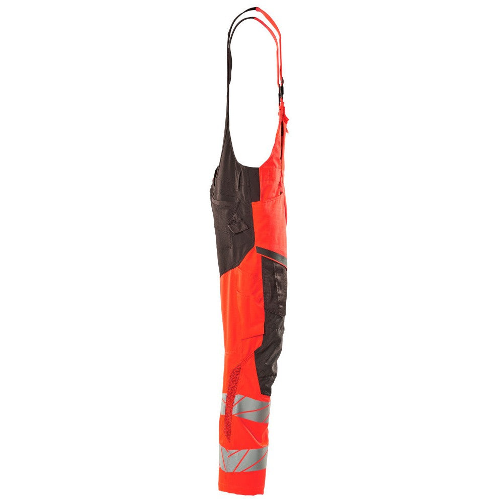 Hi Vis Red-Dark Anthracite - Side - Mascot Mens Hi-Vis Knee Pad Pockets Bib And Brace Overall