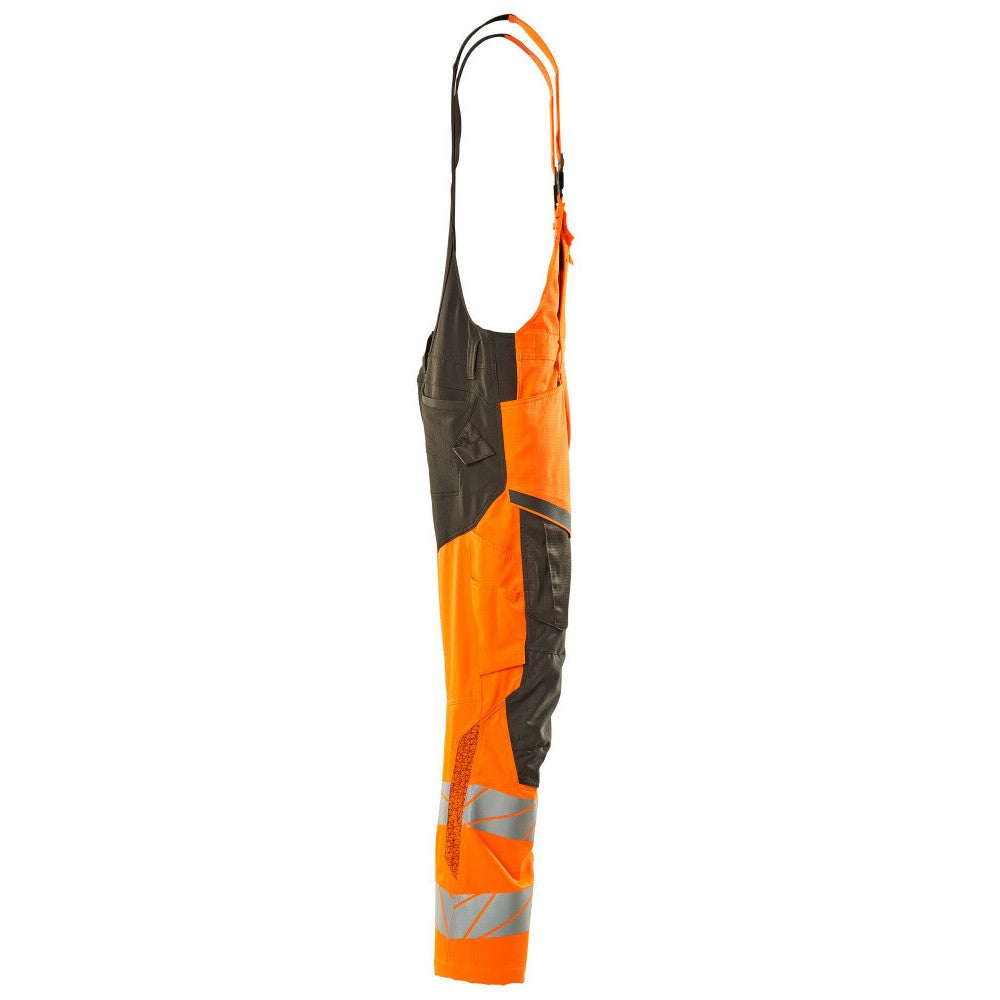 Hi Vis Orange-Dark Anthracite - Side - Mascot Mens Hi-Vis Knee Pad Pockets Bib And Brace Overall