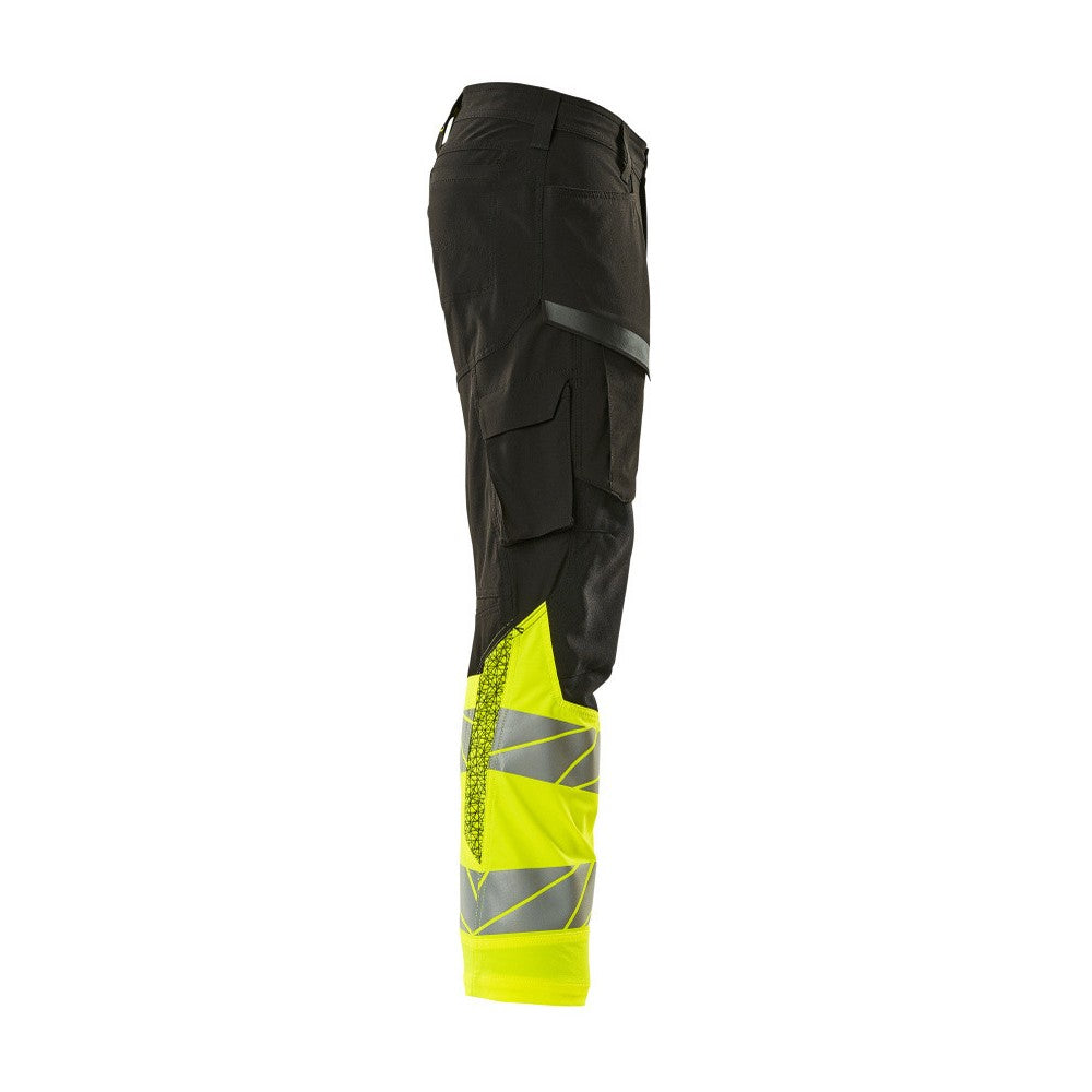 Black-Hi Vis Yellow - Side - Mascot Mens Accelerate Safe Hi-Vis Work Trousers