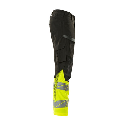 Black-Hi Vis Yellow - Side - Mascot Mens Accelerate Safe Hi-Vis Work Trousers