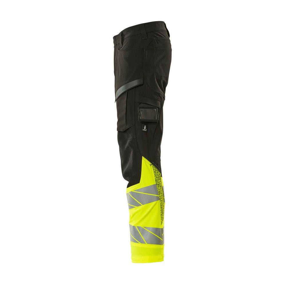 Black-Hi Vis Yellow - Lifestyle - Mascot Mens Accelerate Safe Hi-Vis Work Trousers