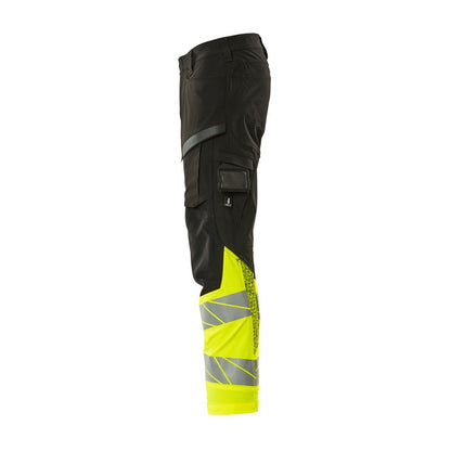 Black-Hi Vis Yellow - Lifestyle - Mascot Mens Accelerate Safe Hi-Vis Work Trousers