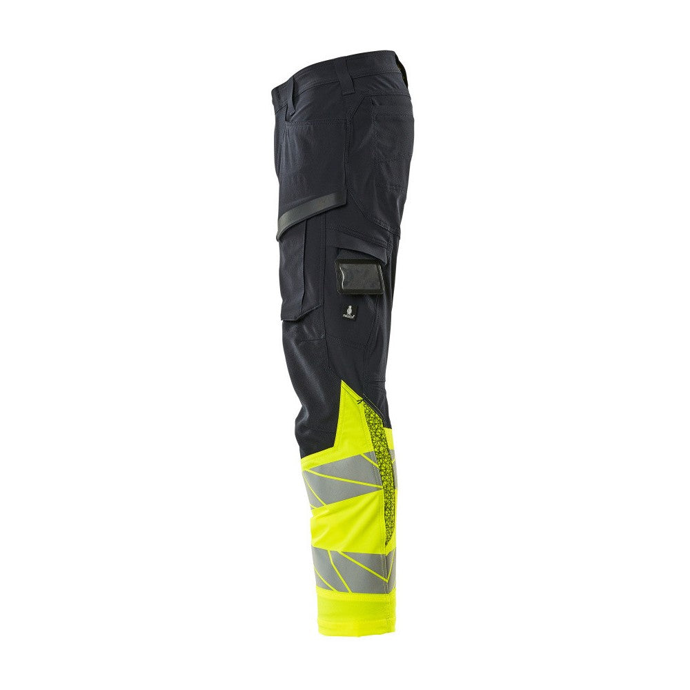 Dark Navy-Hi Vis Yellow - Lifestyle - Mascot Mens Accelerate Safe Hi-Vis Work Trousers